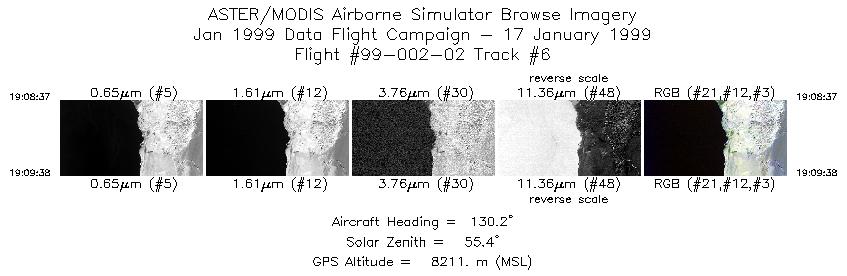 Image of selected bands from flight line 2